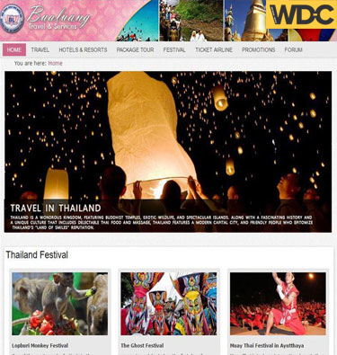 รับทำเว็บไซต์บริษัททัวร์ BUALUANG TRAVEL
