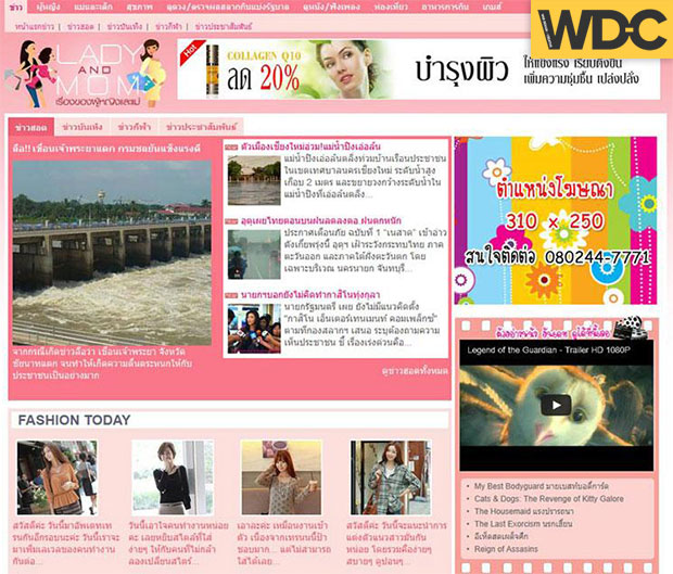 รับทำเว็บไซต์วาไรตี้ LADY AND MOM