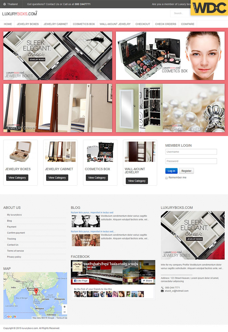 รับทำเว็บไซต์กล่องเครื่องสำอาง LuxuryBoxs