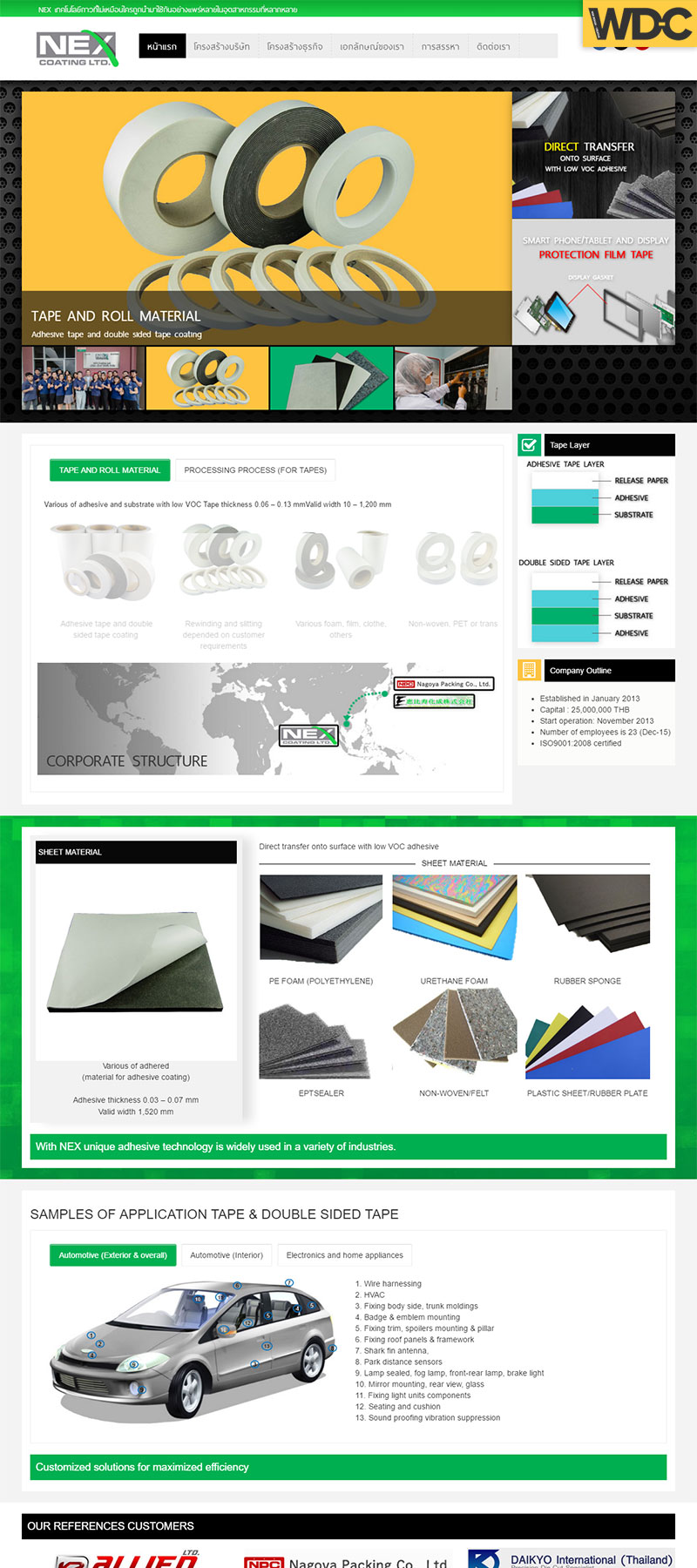 รับทำเว็บไซต์บริษัท NEX COATING