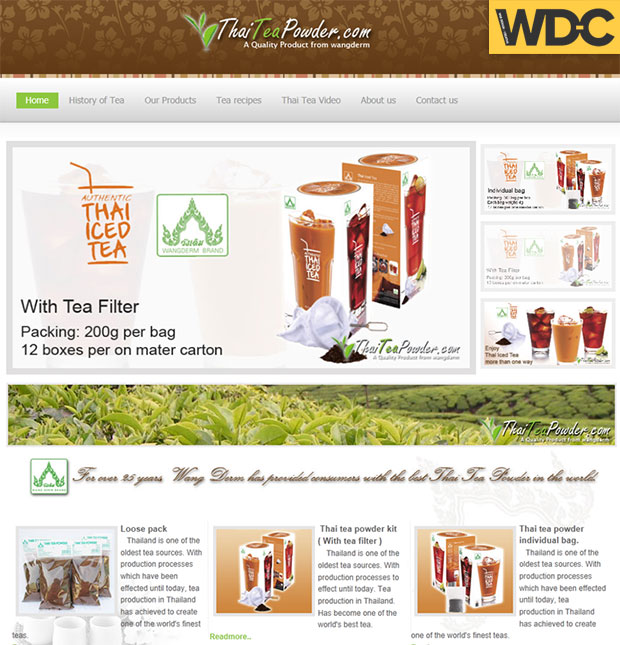 รับทำเว็บไซต์จำหน่ายชาไทย THAI TEA POWDER